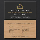 Wood Home Improvement Black Gold QR Code Visitenkarte