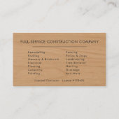 Wood Home Improvement Black Gold QR Code Visitenkarte (Rückseite)