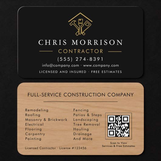 Wood Home Improvement QR-Code Visitenkarte