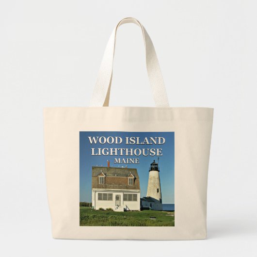 Wood Island Lighthouse, Maine Jumbo Tote Bag Jumbo Stoffbeutel (Vorne)