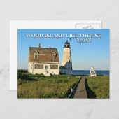 Wood Island Lighthouse, Maine Postcard Postkarte (Vorne/Hinten)