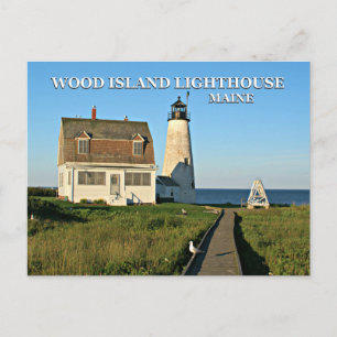 Wood Island Lighthouse, Maine Postcard Postkarte