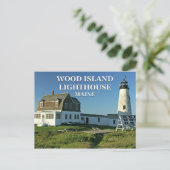 Wood Island Lighthouse, Maine Postcard Postkarte (Stehend Vorderseite)
