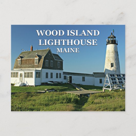 Wood Island Lighthouse, Maine Postcard Postkarte (Vorderseite)