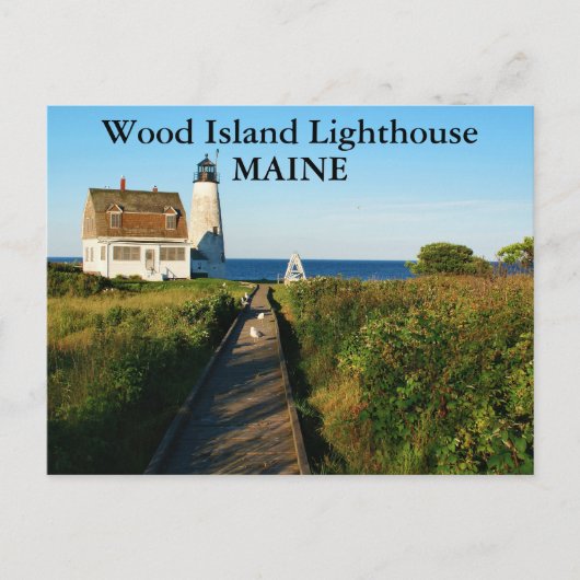 Wood Island Lighthouse, Maine Postcard Postkarte (Vorderseite)
