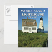 Wood Island Lighthouse, Maine Postcard Postkarte (Vorne/Hinten)