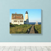 Wood Island Lighthouse Maine Wrapped Canvas Leinwanddruck (Insitu (Holzboden))
