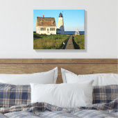 Wood Island Lighthouse Maine Wrapped Canvas Leinwanddruck (Insitu (Schlafzimmer))