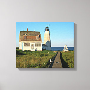 Wood Island Lighthouse Maine Wrapped Canvas Leinwanddruck