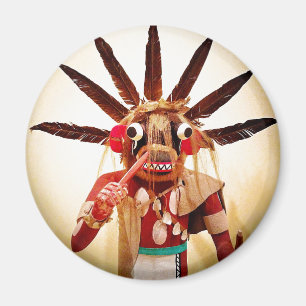 Wood-kachina-Puppe-Foto kühn albernes niedliches l Magnet