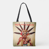 Wood Kachina Puppe Funny Funny Face jeden Moment g Tasche (Rückseite)