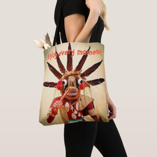 Wood Kachina Puppe Funny Funny Face jeden Moment g Tasche (Von Nahem)