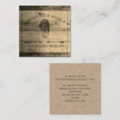 Wood Kraft Quadratische Visitenkarte (Vorne/Hinten)