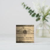 Wood Kraft Quadratische Visitenkarte (Stehend Vorderseite)