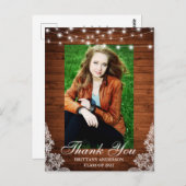 Wood Lace Lights Foto Abschluss Vielen Dank Postkarte (Vorne/Hinten)