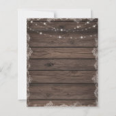 Wood & Lace String Light Rustic Wedding Invitation (Rückseite)