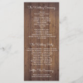Wood Lace String Lights Mason Jars Wedding Program Programm (Rückseite)