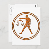 Wood Libra Zodiac Justice Astrologie Zeichen Postkarte (Vorne/Hinten)