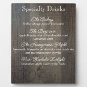"Wood Look" Drink Menu Plaque Fotoplatte (Vorderseite)