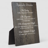 "Wood Look" Drink Menu Plaque Fotoplatte (Seite)