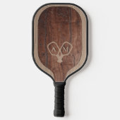 Wood Marquetry and Engraving Imitation - Custom Pickleball Schläger (Rückseite)