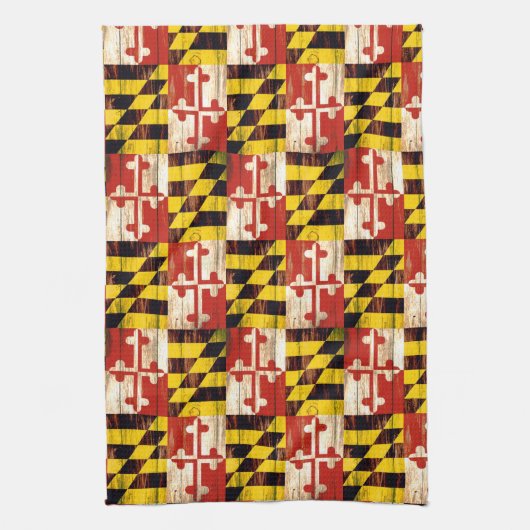 Wood Maryland Flaggen Küchentuch (Vertikal)