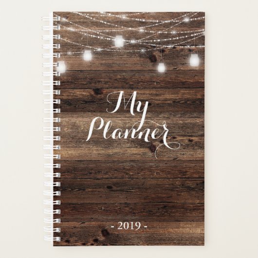 Wood Mason Jar Wedding Planner Planer (Vorderseite)