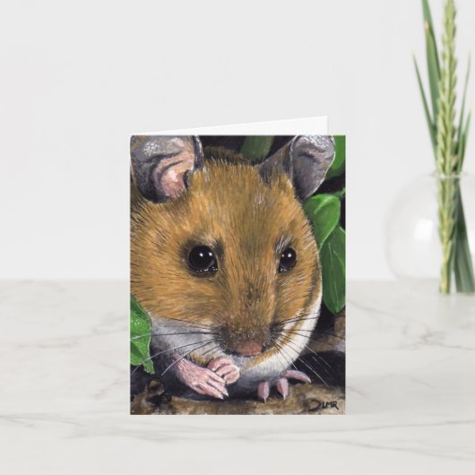 Wood Mouse Painting Note Card Karte (Vorderseite)