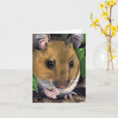 Wood Mouse Painting Note Card Karte (Gelbe Blume)