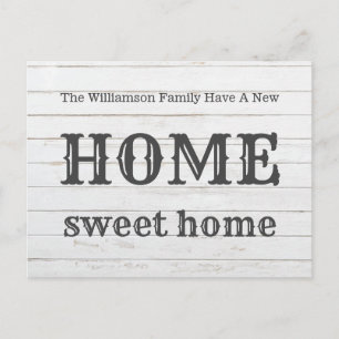 Wood Neues Zuhause Sweet Home Umzug bekannt geben Postkarte