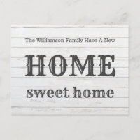 Wood New Zuhause Sweet Zuhause|Moving Ankündigung