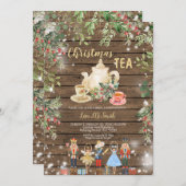 Wood Nutcracker Weihnachtstee Brautparty Party Einladung (Vorne/Hinten)