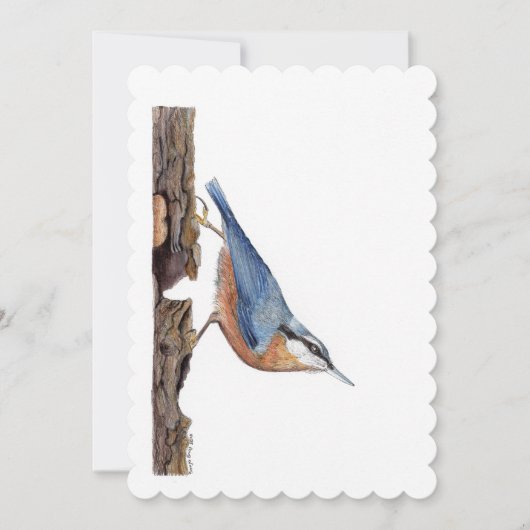 Wood Nuthatch Bird (Sitta Europaea) Einladung (Vorderseite)