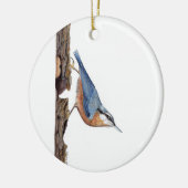 Wood Nuthatch Bird (Sitta Europaea) Keramik Ornament (Links)