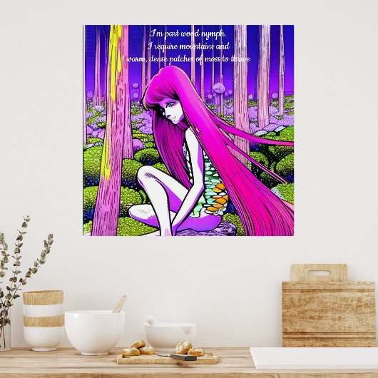 Wood Nymph. Text bearbeiten oder entfernen Poster (Küche)