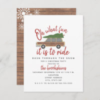 Wood Panel Auto Weihnachtsbaum Oh, was Spaß Party