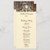 Wood Planks Shabby Lace Wedding Program Programm (Vorne/Hinten)