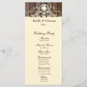 Wood Planks Shabby Lace Wedding Program Programm (Vorderseite)