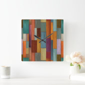 Wood Planks Wall Clock Quadratische Wanduhr (Zuhause)