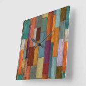 Wood Planks Wall Clock Quadratische Wanduhr (Winkel)