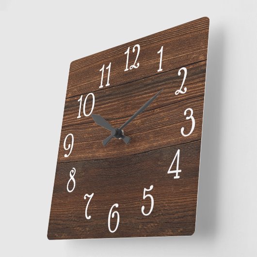 Wood Print Clock Quadratische Wanduhr (Winkel)