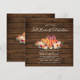 Wood Pumpkin Fall Harvest Party Fall Community Einladung