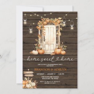 Wood Pumpkin Housewarming Party Zuhause Sweet Zuha Einladung