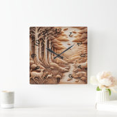 Wood Quadratische Wanduhr (Zuhause)