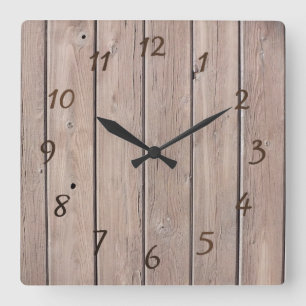 wood quadratische wanduhr