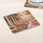 Wood Rechteckiger Pappuntersetzer (angewinkelt)