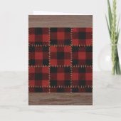 Wood Red Plaid Merry Christmas to my Husband  Karte (Rückseite)