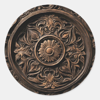 Wood Runder Aufkleber