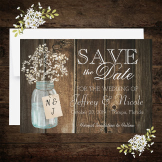 Wood Rustic Country Stall Hochzeitstag Gerettet Magneteinladung