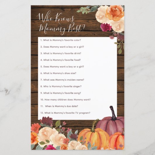 Wood Rustic Pumpkin, die Mommy Best Game kennt (Vorderseite)